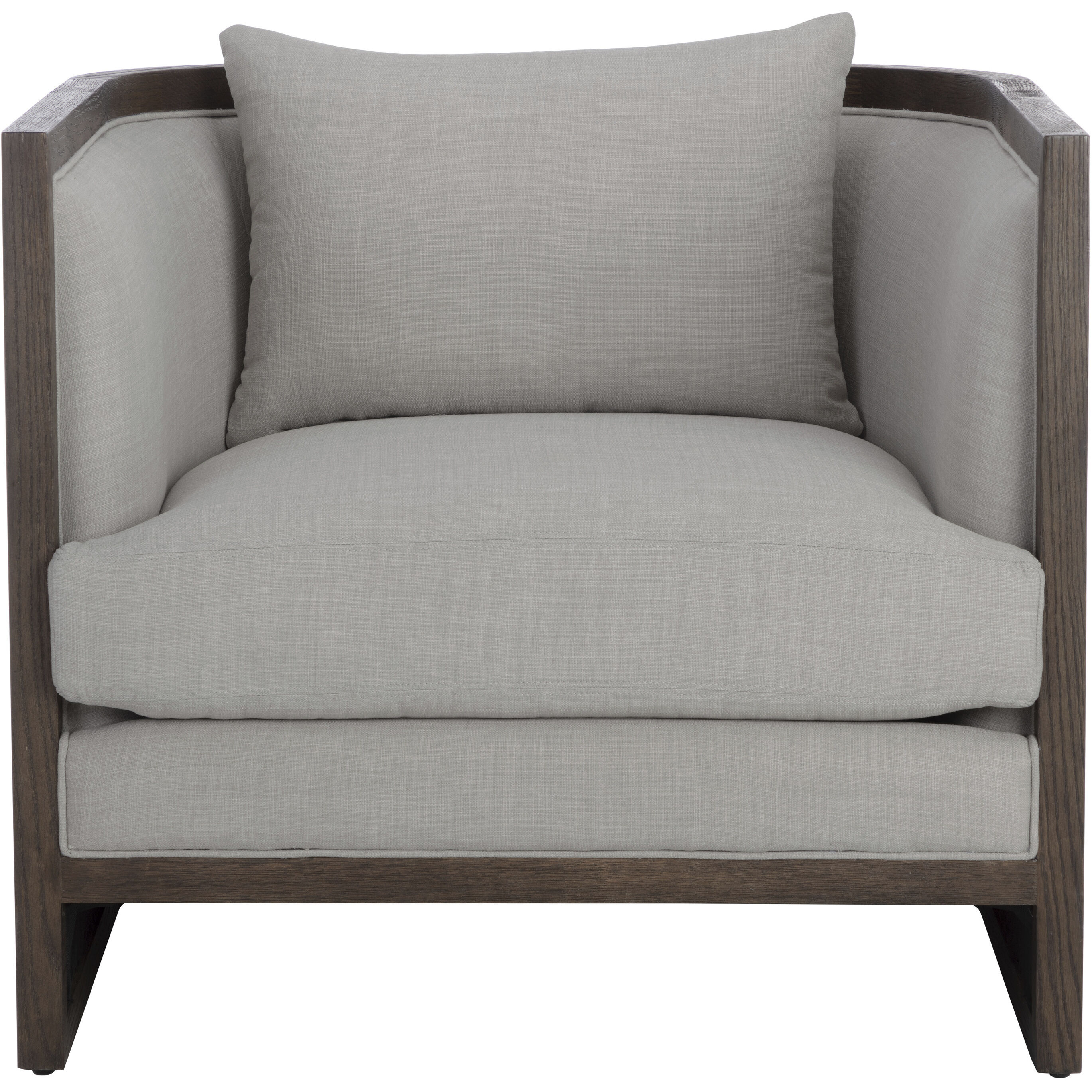 Chloe Distressed Brown / Linoso Light Grey Lounge Chair